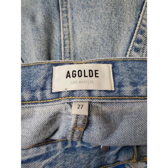 AGOLDE Parker Vintage Cut Off Denim Jean Shorts in Swapmeet Button Fly Raw Hem - Picture 11 of 13